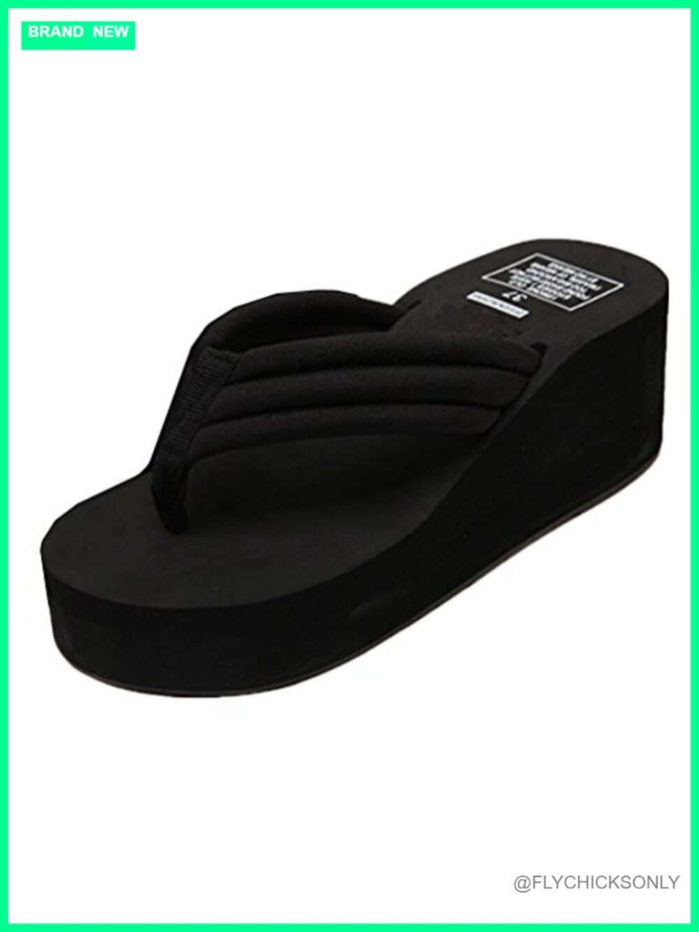 Womens High Wedge Platform Thong Flip Flops Sandals
